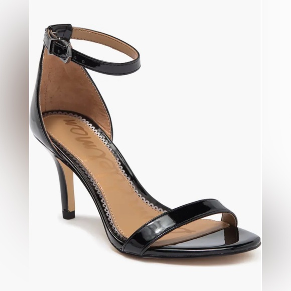 Sam Edelman Shoes - Sam Edelman Patti Ankle Strap Sandal Patent Leather Black Heels!!
